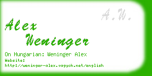 alex weninger business card